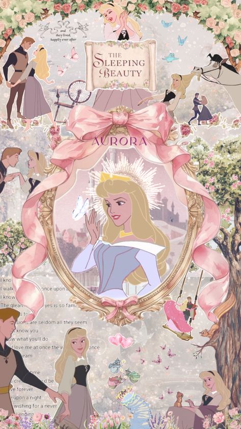 Disney Character Art, Disney Characters Wallpaper, Disney Princess Aurora, The Sleeping Beauty, Disney Background, Princess Wallpaper, Disney Collage, Disney Phone Wallpaper, Disney Images