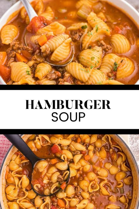 Meal With Ground Beef, Best Hamburger Soup Recipe, Burger In A Bowl, Hamburger Soup Recipe, Seasoned Ground Beef, Winter Soup Recipe, The Best Burger, Soup With Ground Beef, Winter Soup