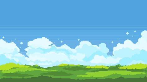 Pixel Art Aesthetic Landscape, Pixel Art Scenery Landscapes, Retro Background Landscape, Pixel Background Landscape, Simple Pc Wallpaper, 8bit Background, Pixel Art Game Background, Pixel Game Background, Cloud Pixel Art