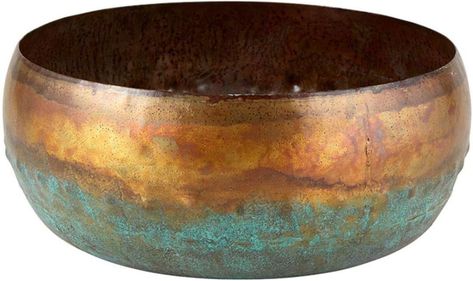 Amazon.com: 47th & Main Rustic Finished Planter/Pot, Large, Copper/Blue : Patio, Lawn & Garden Creative Brands, Decorative Plants, Blue Planter, Copper Planters, Antique Candles, Decorated Flower Pots, Outdoor Balcony, Copper Pots, Wooden Planters