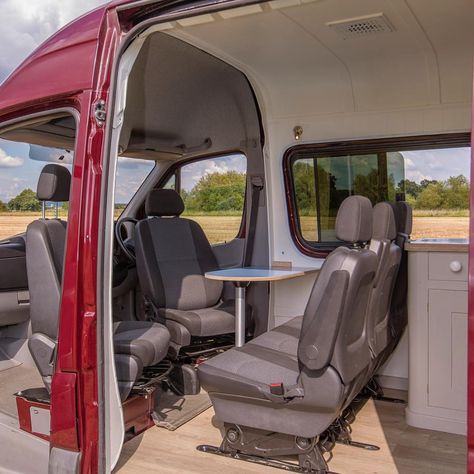 Exterior shot of the #volkswagenbus conversion in a LWB crafter. 3 removable rear seats. #vw #vwlife #vwcrafter #tinyhouse #vancrush #camper #selfbuild #vandwelling #volkswagencrew #campervan See more over at photographers insta @timhallphoto Sprinter Camper Conversion, Kombi Trailer, Sprinter Van Camper, Camper Van Conversions, Luxury Campers, Campervan Ideas, Kombi Motorhome, Sprinter Conversion, Conversion Van