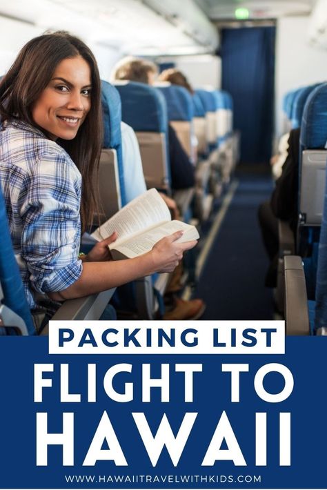 Image of a woman reading a book on an airplane. Hawaii In February, Flight To Hawaii, Hawaii Trip Planning, Hawaii Packing List, Hawaii Packing, Hawaiian Travel, Oahu Travel, Trip To Maui, Airplane Essentials