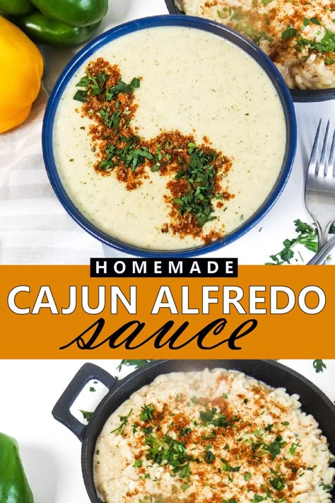 Homemade Cajun Alfredo Sauce with Heavy Cream Cajun Alfredo Sauce Recipe Easy, Pasta Recipes With White Sauce, Shrimp Pasta Sauce Recipes, Cajun Pasta Sauce Recipe, Alfredo Sauce Recipe Authentic, Cajun Alfredo Pasta Sauce, Easy Cajun Alfredo Sauce, Cajun Sauce For Pasta, Cajun Alfredo Pasta Recipes