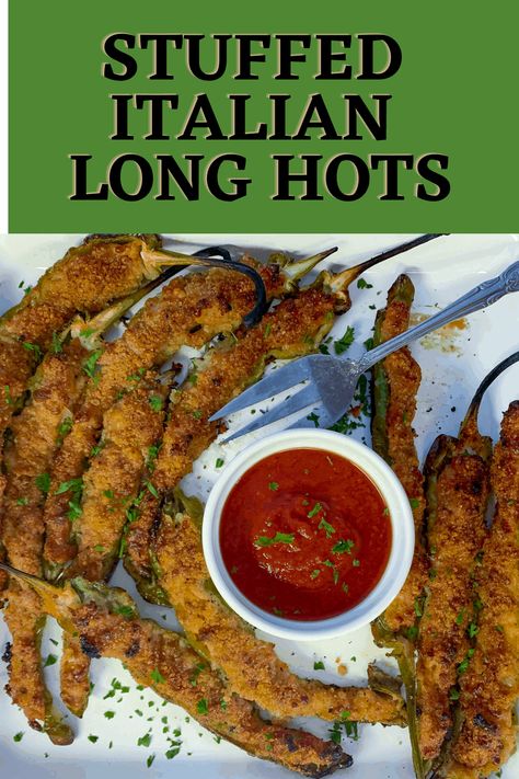 Stuffed Pepperoncini Peppers, Long Hot Recipe, Stuffed Italian Long Hot Peppers, Stuffed Long Hots With Sausage, Roasted Long Hot Peppers, Stuffed Long Peppers, Stuffed Hot Peppers Recipes, Italian Long Hot Peppers Recipes, Italian Long Hots Recipe