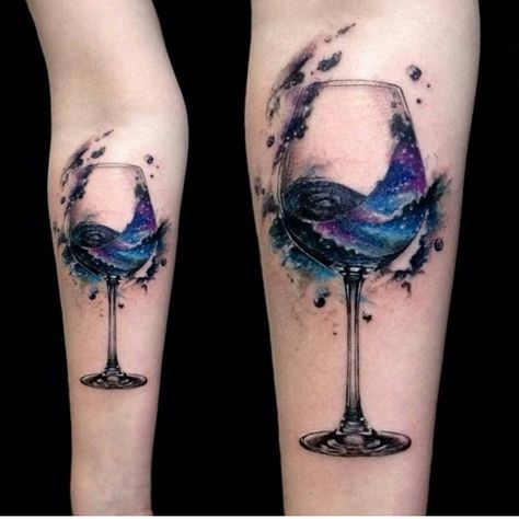 Tattoo Ideas For women Wine Glass Tattoo, Wine Tattoo, Tato Ikan Koi, Glass Tattoo, Glasses Tattoo, Back Of Arm Tattoo, Circle Tattoos, Ikan Koi, Forearm Sleeve Tattoos