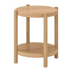 Bedside Tables | White, Black, Wood | IKEA Australia - IKEA Solid Oak Table, Oak Table Top, White Side Tables, Ikea Family, Small Side Table, White Stain, Holiday House, Under The Table, Oak Table