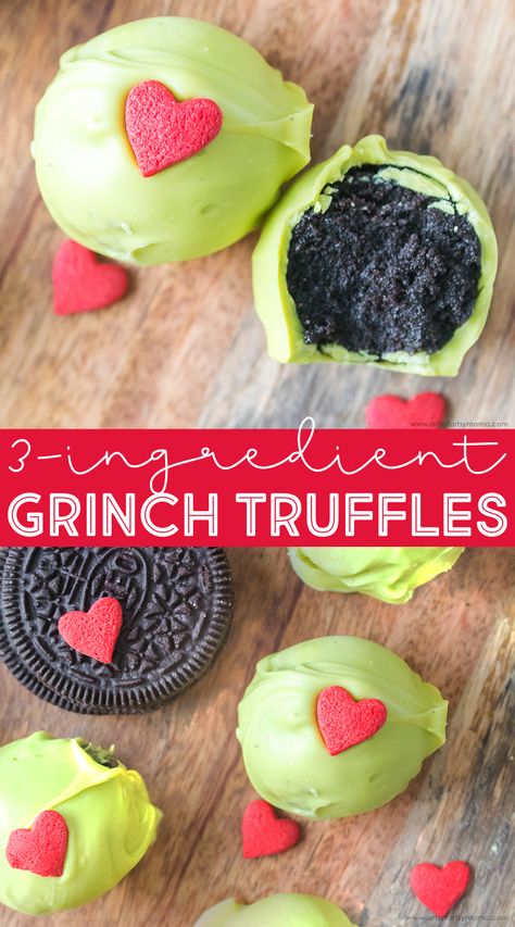 Grinch Balls Oreo, Oreo Balls Christmas, Grinch Night, Creative Sweets, Grinch Cake, Cute Christmas Ideas, Oreo Balls, Grinch Party, Mama Recipe