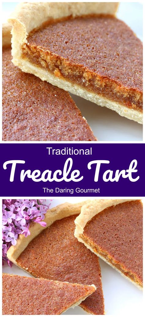 Traditional Treacle Tart Treacle Tart Recipe, Daring Gourmet, Treacle Tart, Famous Desserts, British Desserts, British Things, English Christmas, Pastry Crust, British Baking