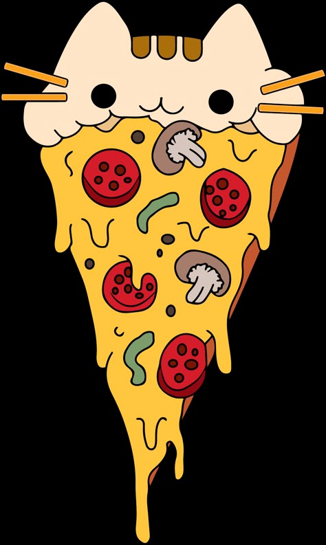 Cute Pizza Drawing, Pizza Drawing Easy, Pizza Art Illustration, Pizza Drawings, Pizza Painting, Kawaii Pizza, Pizza Wallpaper, Cat Pizza, Pizza Cartoon