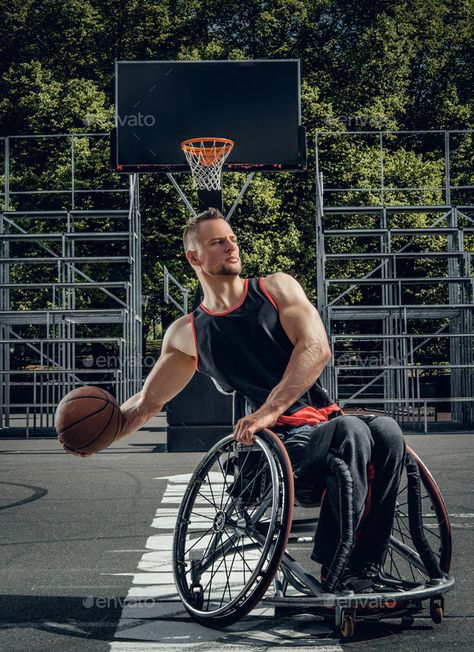 Cripple basketball player in wheelchair plays basketball. by fxquadro. Cripple basketball player in wheelchair plays basketball on open air ground. #Sponsored #player, #wheelchair, #Cripple, #basketball Basketball Drawings, Wheelchair Sports, Character Inspiration Male, Christmas Cooking, Graphic Design Fun, Business Advertising Design, Body Poses, Basketball Player, Model Release