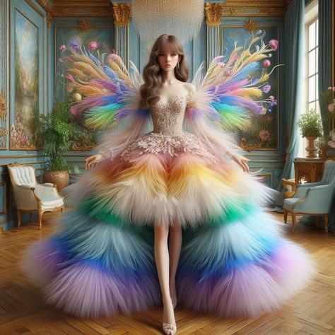 Tulle ruffle dress with feather design. Tulle Ruffle Dress, Feather Design, Enchanted Forest, Ruffle Dress, Enchanted, Women Fashion, Forest, Design