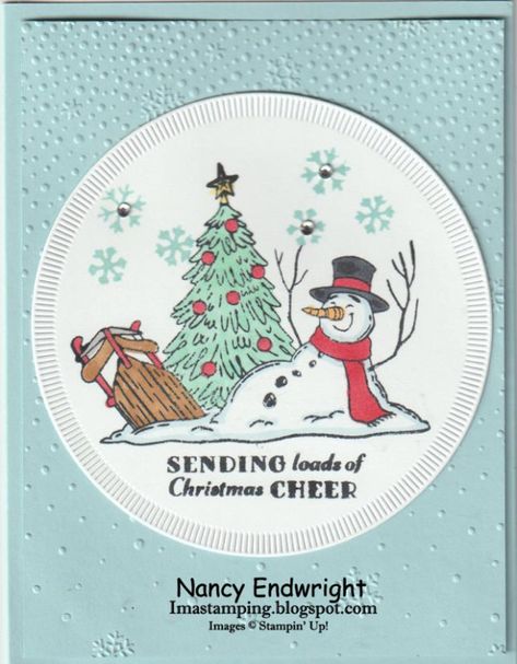 Filled With Cheer Emboss Machine, Cheers Card, Birthday Hug, Stampin Blends, Create Christmas Cards, Tri Fold Cards, Snowman Cards, Tuxedo Black, Cherry Cobbler