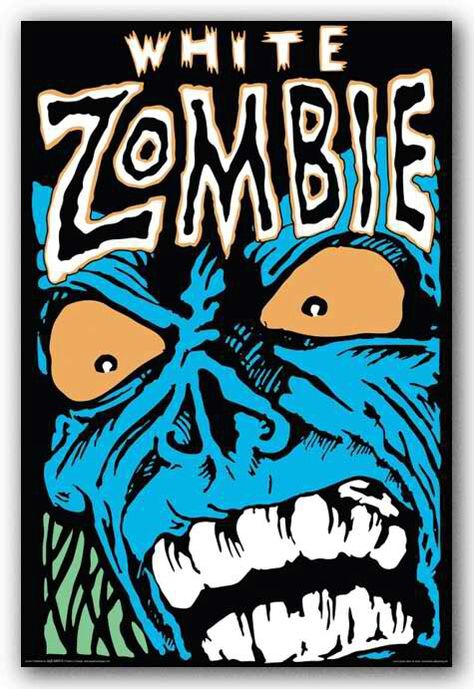 White zombie Rob Zombie Art, Image Halloween, White Zombie, Heavy Metal Art, Zombie Art, Arte Punk, Zombie 2, Rob Zombie, Blue Poster