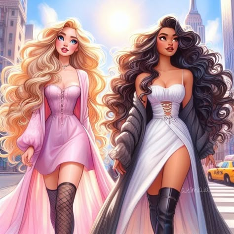 | #ai #ia #bingimagecreator | Instagram Rapunzel Pictures, Tiana And Rapunzel, Disney Modern, Girl's World, Webtoon Ideas, Princess Fan Art, Princess Stuff, Drawing Girls, Avatar Films