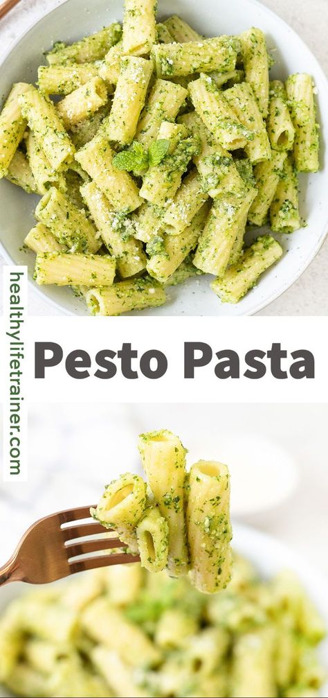 Pesto Recipes Dinner, Healthy Pesto Pasta, Recipes Using Pesto, Pesto Dishes, Easy Pesto Pasta, Pesto Pasta Recipe, Healthy Pesto, Homemade Pesto Sauce, Pasta Al Pesto