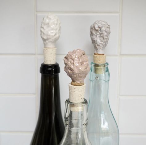 Welcome Kabin Shop 👋🏽 ⁠ Founded in 2015 by Carol Morley in London, Kabin—meaning 'vase' in Japanese—is a fitting name for a store dedicated to handmade, one-of-a-kind ceramics. ⁠ ⁠ Featuring handmade textural ceramic and cork bottle stoppers. These cute textural bottle stoppers are tapered to fit most standard wine bottles and other bottles. Made from stoneware glazed ceramic and natural cork.  ⁠ Explore her collection today via the link!⁠ Cork Bottle, Ceramic Ring Dish, Green Pottery, Ceramic Bottle, Paint Cards, Ceramic Rings, Hand Of Cards, Bottle Stopper, Handcrafted Ceramics