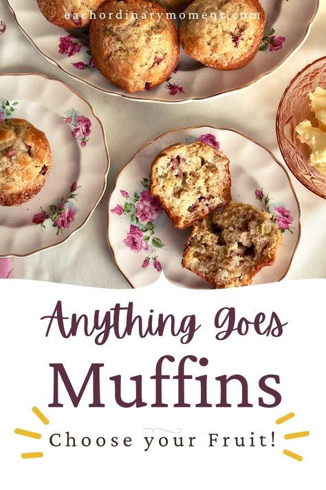 Fresh Fruit Muffins, Dried Fruit Muffins, Mixed Fruit Muffins, Muffins With Frozen Fruit, Frozen Rhubarb Recipes Baking, Fruit Muffins Healthy, Frozen Fruit Muffins, Frozen Rhubarb Recipes, Bran Cereal Muffins