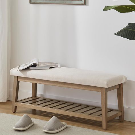 Amazon.com: Zihanhome Entryway Bench, End of Bed Bench, Chenille Upholstered Shoe Bench for Bedroom, Ottoman Bench with Solid Wood Shelf, Storage Bench for Hallway, Living Room(Grey) : Home & Kitchen Foot Of Bed Seating, Studio Entryway, White Bench Entryway, Shoe Bench Entryway, Upholstered Bedroom, End Of Bed Bench, Solid Wood Shelves, Upholstered Storage Bench, Room Deco