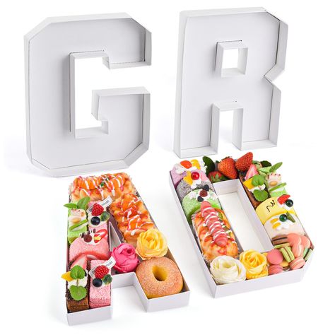 PRICES MAY VARY. The Amount of Package: you will receive 1 set of fillable letters: G, R, A and D shaped cardboad box, will be ideal for Graduation party decor, which will definitely enhance your table and impress your guest Size Information: These fillable cardboard numbers measure about 26 cm/ 10.2" in Length, 21 cm/ 8.3" in Height and 3 cm/ 1.2" in Depth, which afford ample space to hold your cakes, chocolates and snacks Reliable Material: Made from quality cardboard, the fillable numbers are Sweet Table 30th Birthday, 40th Birthday Desert Table, Party Utensils, Dessert Display Stand, Cupcake Container, Candy Cupcake, Cake Stand Display, Valentinstag Party, Number Cake Toppers