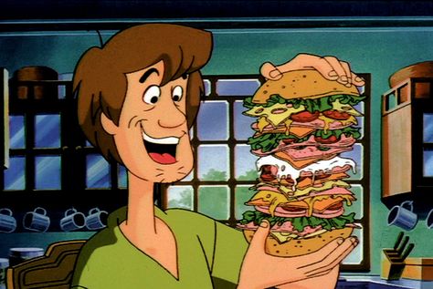 Shaggy Sandwich, Scooby Doo Sandwich, Giant Sandwich, Cartoon Sandwich, Scooby Doo Shaggy, Horror Nights Universal, Fictional Food, Scooby Doo Pictures, Shaggy Rogers