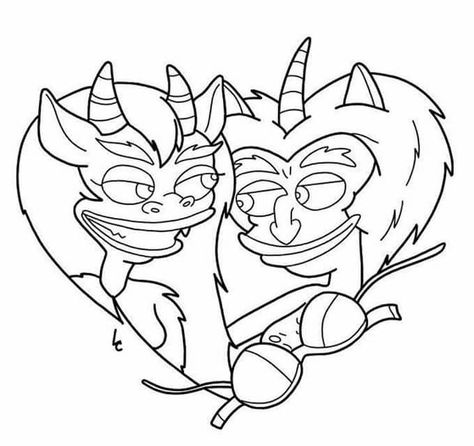 Connie Big Mouth Drawing, Hormone Monster Tattoo, Big Mouth Coloring Pages, Connie Big Mouth Fanart, Big Mouth Tattoo Ideas, Hormone Monster Drawing, Big Mouth Drawing, Big Mouth Tattoo, Hippie Coloring Pages