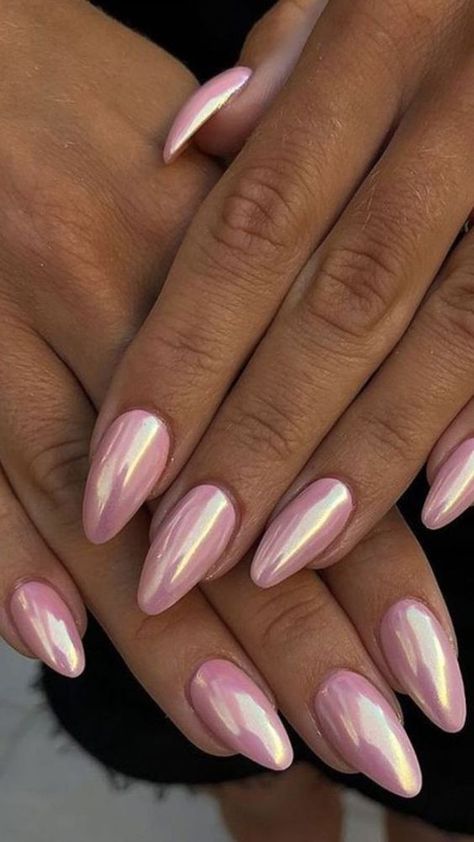 Baby Pink Chrome, Glitter Gel Nail Designs, French Tip Gel Nails, Ombre Gel Nails, Kutek Disney, Pink Chrome Nails, Trendy Shades, Simple Fall Nails, Milky Nails