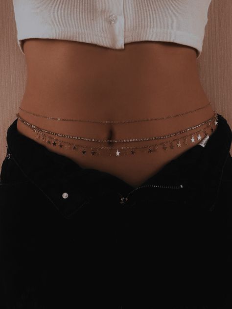 Waist Jewellery, Bellybutton Piercings, Waist Jewelry, Shiny Jewelry, Fashion Design Collection, Outfit Inspo Summer, Belly Jewelry, Aesthetic Fits, Navel Piercing