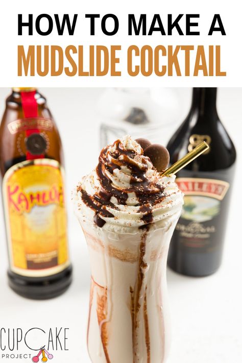 Mudslides With Baileys, Mudslides Made With Ice Cream, Frozen Mudslide Recipe Alcohol, Frozen Baileys Las Vegas, Baileys Irish Cream Recipes Drinks, Mud Slide Drink Recipe Easy, Kalua Drinks, Mudslide Recipe Alcohol, Frozen Alcoholic Drinks Recipes