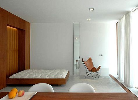 Modern Home - Marià Castelló Organize Life, Modern Murphy Beds, Minimalist Living Room Design, Murphy Bed Plans, Minimalist Bedroom Design, Interior Minimalista, Minimalist Home Interior, Minimalist House Design, Minimalist Interior Design