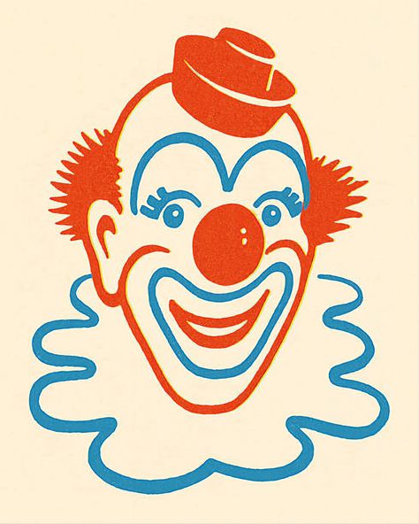 Vintage Circus Costume, Clown Face Paint, Joker Cartoon, Hand Art Kids, Clown Paintings, Clown Party, Clown Face, Clown Tattoo, Clown Illustration