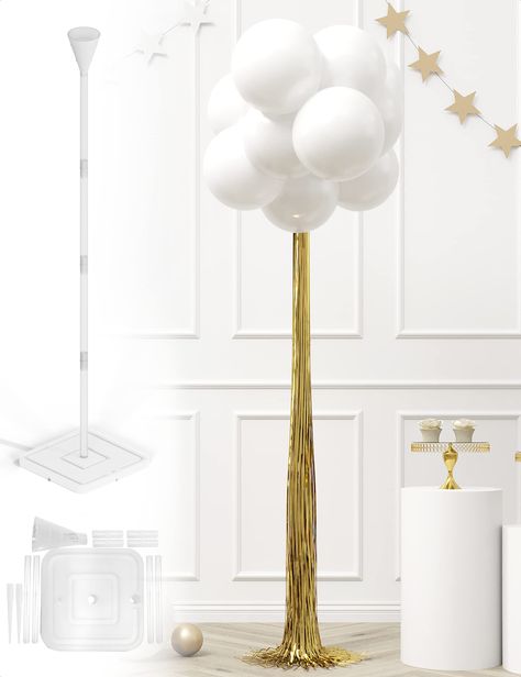 PRICES MAY VARY. PERFECT PARTY DECORATIONS: Make your own wonderful backdrop, centerpieces & jaw-dropping entryways with our Topiaries balloon stands for floor. Take your party decor to the next level with our balloon column stand. HIGH-QUALITY MATERIAL: Made of durable latex, our decorations balloons are not going to burst in the middle of your party like ordinary balloons. The latex balloons in our balloon column kit won't easily deflate; they won't disappoint you! NON-TOXIC & SAFE: Made of hi Diy Balloon Topiary, Centerpiece Balloon, Balloon Topiary, Columns Decor, Balloon Tower, Balloon Holders, Foil Curtain, Balloon Stands, Large Balloons