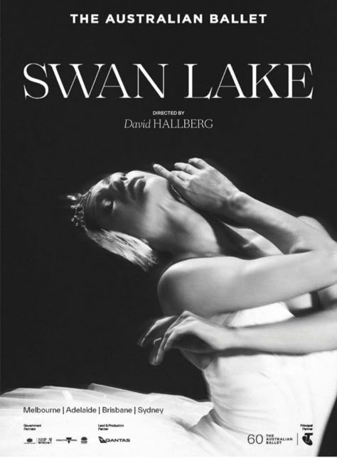 Swan Lake Ballet Poster, The Black Swan Poster, Ballet Vintage Poster, Simple Posters Aesthetic, Ballet Poster Aesthetic, Black Swan Poster Aesthetic, Winter Posters Aesthetic, The Australian Ballet, Swan Lake Aesthetic Ballet