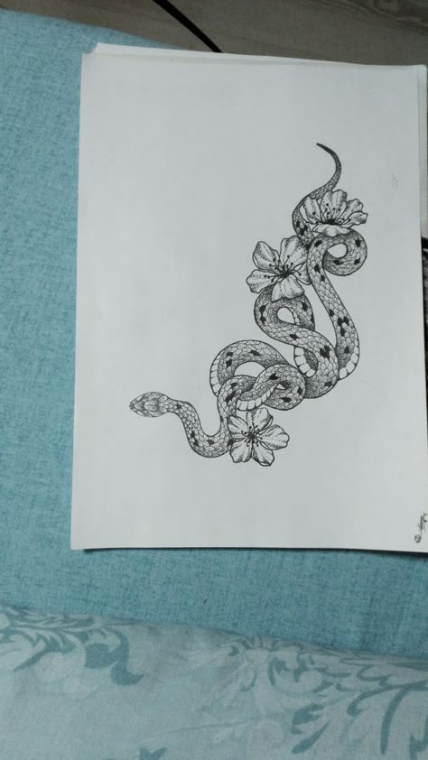 Python Snake Tattoo, Python Tattoo, Tattoo Snake, Snake Drawing, Tattoo Zeichnungen, Diy Tattoo, Music Tattoos, Snake Tattoo, Rib Tattoo