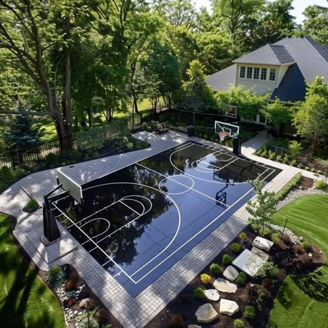 Home Basketball Court, Dream House Pictures, Basketball Court Backyard, Backyard Basketball, Basketball Courts, House Pictures, Dream Life House, Dream House Rooms, Design Exterior