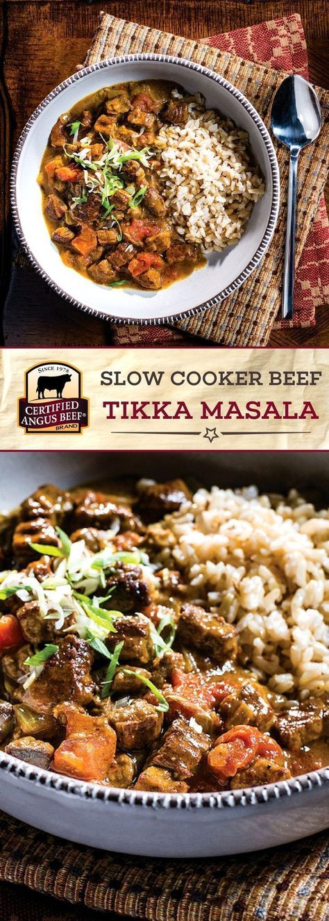 Certified Angus Beef®️️️️️️️️️️️️️️️️️ brand Slow Cooker Beef Tikka Masala is the BEST comfort food! Bottom round flat beef combined with a DELICIOUS curry mixture makes this dish stand out. It's so EASY to make this tasty tikka masala recipe in the slow cooker!  #bestangusbeef #certifiedangusbeef #beefrecipe #easyrecipes #curryrecipe #slowcookerrecipes Beef Tikka Masala, Beef Tikka, Best Roast Beef Recipe, Beef Appetizers, Best Roast Beef, Best Beef Recipes, Slow Cooker Recipes Beef, Tikka Masala Recipe, Roast Beef Recipes