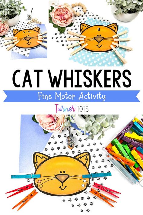 Cat Themed Activities, Pets Writing Center Preschool, Fine Motor Pet Activities, Pet Theme Centers Preschool, Animal Fine Motor Activities Preschool, Pet Craft Activities For Preschool, Pets Prek Craft, Pet Small Group Activities, Pet Theme Math Activities