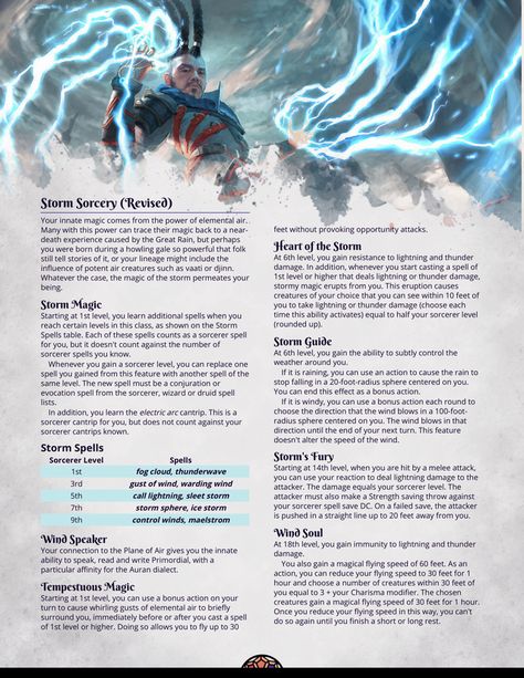 Dnd Sorcerer Subclasses Homebrew, Lightning Sorcerer Dnd, Dnd Sorcerer Subclasses, Homebrew Subclasses 5e, Magic Types, Dnd Archetypes, Dnd Tools, Dnd Subclasses, Dnd Sorcerer