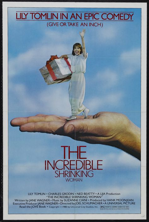 The Incredible Shrinking Woman (1981) Stars: Lily Tomlin, Charles Grodin, Ned Beatty, Henry Gibson, Elizabeth Wilson, Mark Blankfield ~ Director: Joel Schumacher (Lily Tomlin Won Best Actress at the Fantafestival, 1981 & was nominated for a Saturn Award for Best Actress from the Academy of Science Fiction, Fantasy & Horror Films, 1982) Henry Gibson, Joel Schumacher, Lily Tomlin, Style Movie, Fraggle Rock, Parental Guidance, Woman Movie, Women Writing, 80s Movies