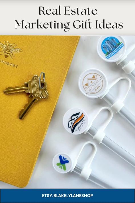 Branded Real Estate Straw Toppers Real Estate Swag Bags Gifts Real Estate Closing Gifts Real Estate Company Promotional Items Personalized - Etsy Real Estate Outfits, Real Estate Marketing Gifts, Marketing Gifts, Real Estate Closing, Swag Bags, Real Estate Closing Gifts, Marketing Gift, Straw Toppers, Real Estate Branding