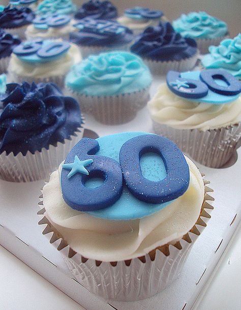 60th Birthday Cupcakes- Nottingham by Heavenly-Cupcakes, via Flickr 60th Cupcakes For Men, 60th Birthday Cupcakes For Men, Cupcakes For 60th Birthday, 60th Cupcakes, 60 Cupcakes, 60th Birthday Cake Ideas, Dad Birthday Ideas, 60th Birthday Cupcakes, 60th Party Ideas