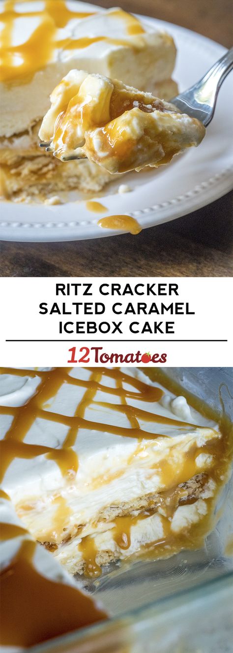 Caramel Icebox Cake, Ice Box Cake, Weight Watcher Desserts, Ritz Cracker, Recipes To Cook, Low Carb Dessert, Icebox Cake, Ritz Crackers, Ice Box