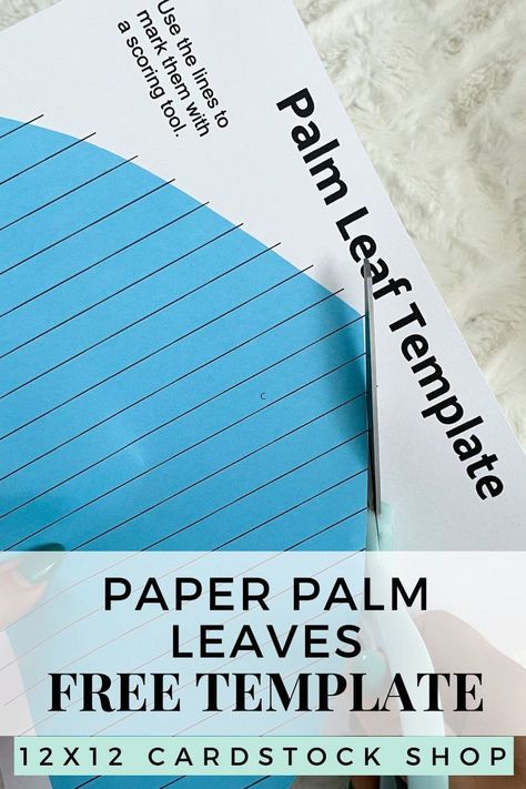 Free printable template for paper palm leaf crafts. Palm Leaf Cake, Leave Template, Leaf Cake, Diy Party Decor, Cardstock Crafts, Scoring Tool, Paper Craft Tutorials, Leaf Template, Make Paper