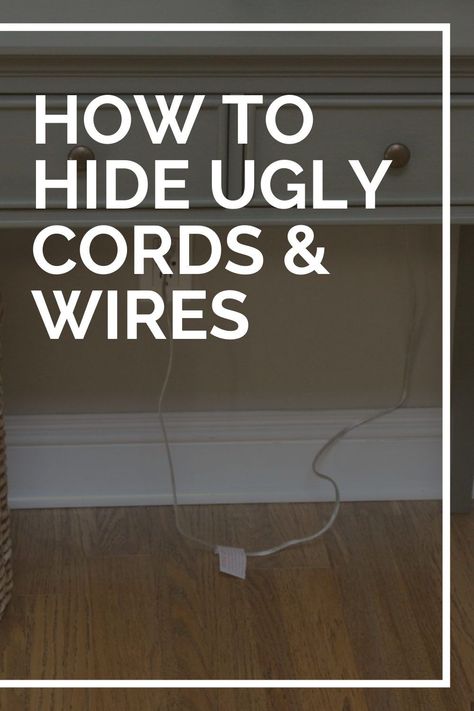 How To Hide Ugly and Unsightly Cords and Wires - 1 quick, easy, and inexpensive tip that can hide your cords and make your home look a million times better. Hide Wires On Floor, Hiding Christmas Light Cords Ideas, How To Hide Cords, Hide Phone Jack, Hide Computer Cords, Christmas Lights Inside, Floor Cord Cover, Floor Outlet, Hiding Ugly