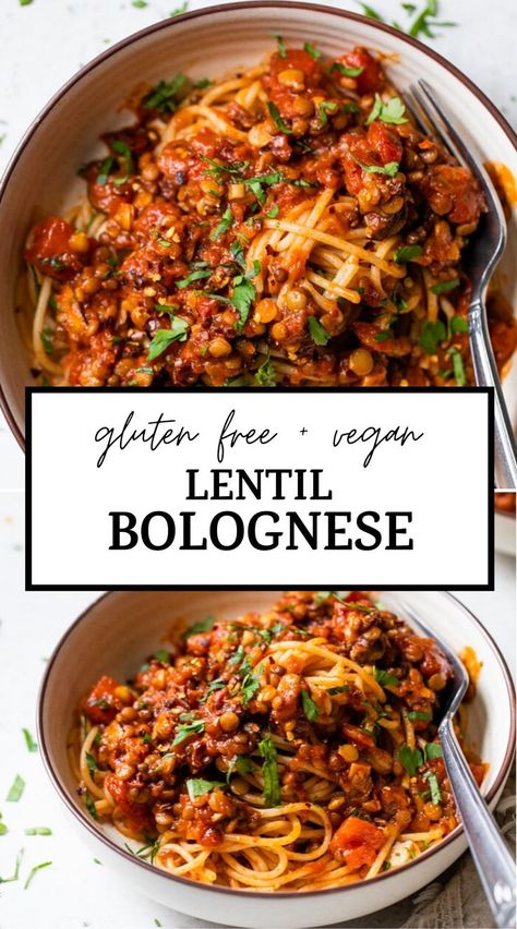 Lentil Bolognese Vegan, Lentil Bolognese, Savory Bites, Bolognese Recipe, Weekly Meals, Dinner Bell, Tasty Vegetarian Recipes, Lentil Recipes, Vegan Dinner