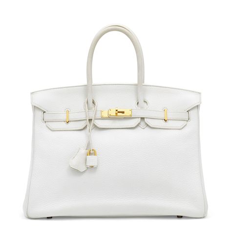 White Birkin Bag, White Birkin, Bag Closet, Bucket Handbags, Dance Sneakers, Hermes Birkin 35, Kelly Bag, White Purses, Hermes Handbags