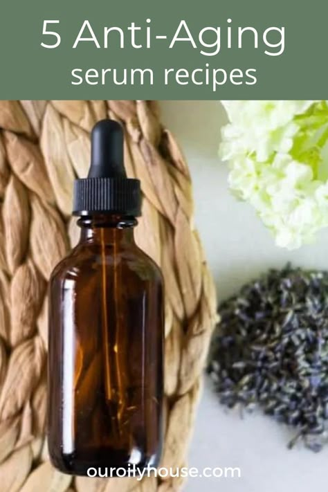 Learn how to make 5 anti-aging face serum recipes for all skin types. Simple to make face serum recipes that will leave your skin glowing and moisturized while reducing wrinkles and fine lines. Face Skin Care Routine Natural, Face Skin Care Aesthetic, Diy Face Serum Recipe, Skin Care For Dark Spots, Anti Aging Body Oil, Diy Anti Aging Serum, Face Serum Recipe, Oils For Face, Serum Recipe