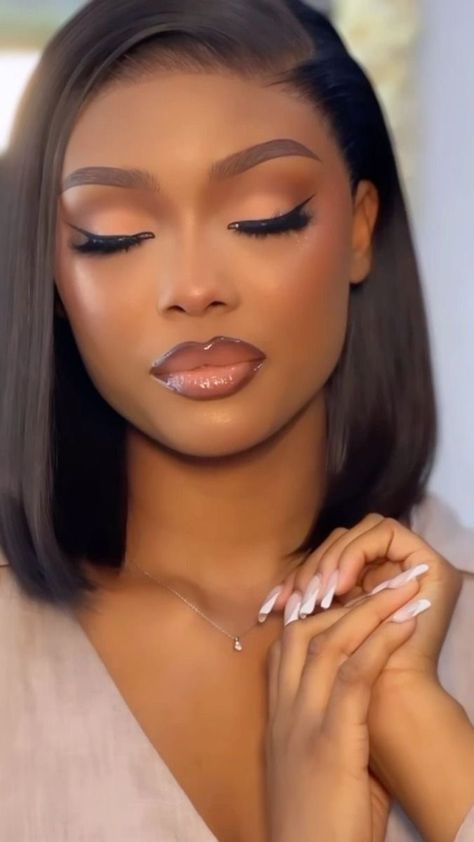 Black Bridal Makeup, Maquillage Yeux Cut Crease, Birthday Makeup Looks, Drag Make-up, Natural Glam Makeup, Glam Wedding Makeup, Soft Makeup Looks, Makeup For Black Skin, Soft Glam Makeup