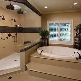 Fancy Bathrooms, Restroom Ideas, Contemporary Lodge, Small Shower Remodel, Master Bathrooms, Small Showers, Jacuzzi Tub, Remodel Bathroom, Main Bathroom