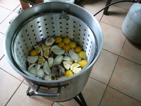 Hungry Again ~ Carolina-style Low Country Shrimp Boil  in a turkey fryer!! Low Country Shrimp Boil, Turkey Fryer, Ocean Springs Ms, Country Boil, Low Country Boil, Chincoteague Island, Crab Boil, Clam Bake, Ocean Springs