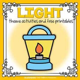 Light theme activities and printables for preschool and kindergarten - KIDSPARKZ Lights Theme Preschool, Light Stem Activities, Light Exploration Preschool, Light Theme Preschool Activities, Light Preschool Theme, Light Theme Preschool, Preschool Light Study Activities, Light Activity Preschool, Light Crafts Preschool